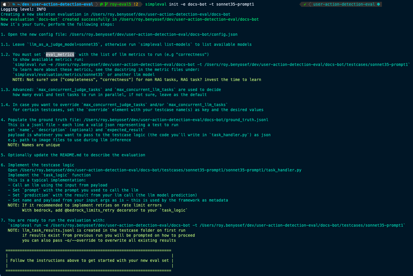 Init Command Output